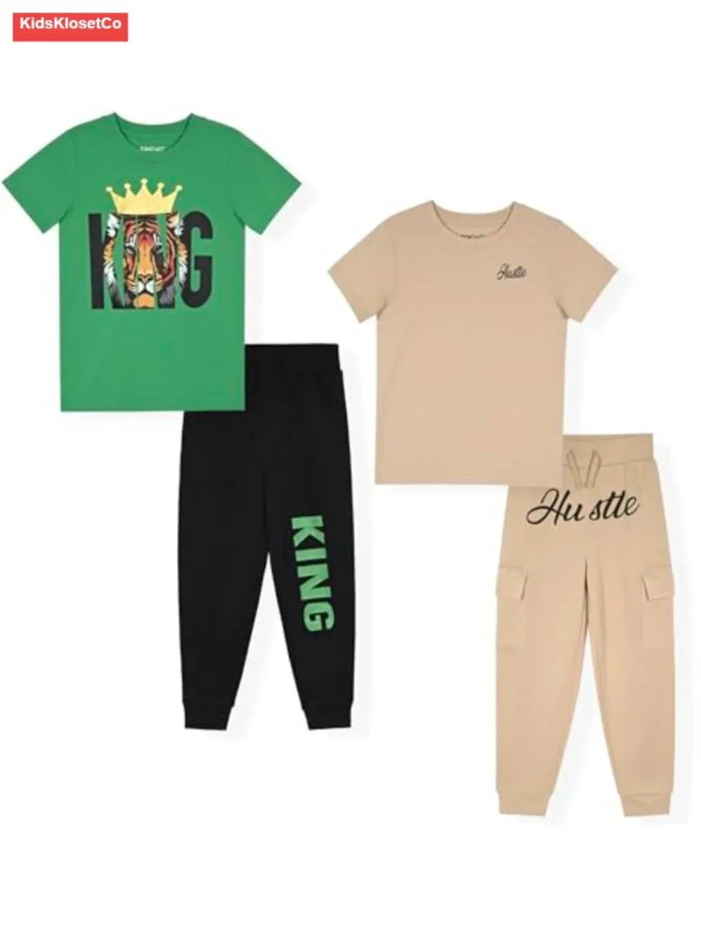 4-Piece Boys Graphic Tee & Jogger Set